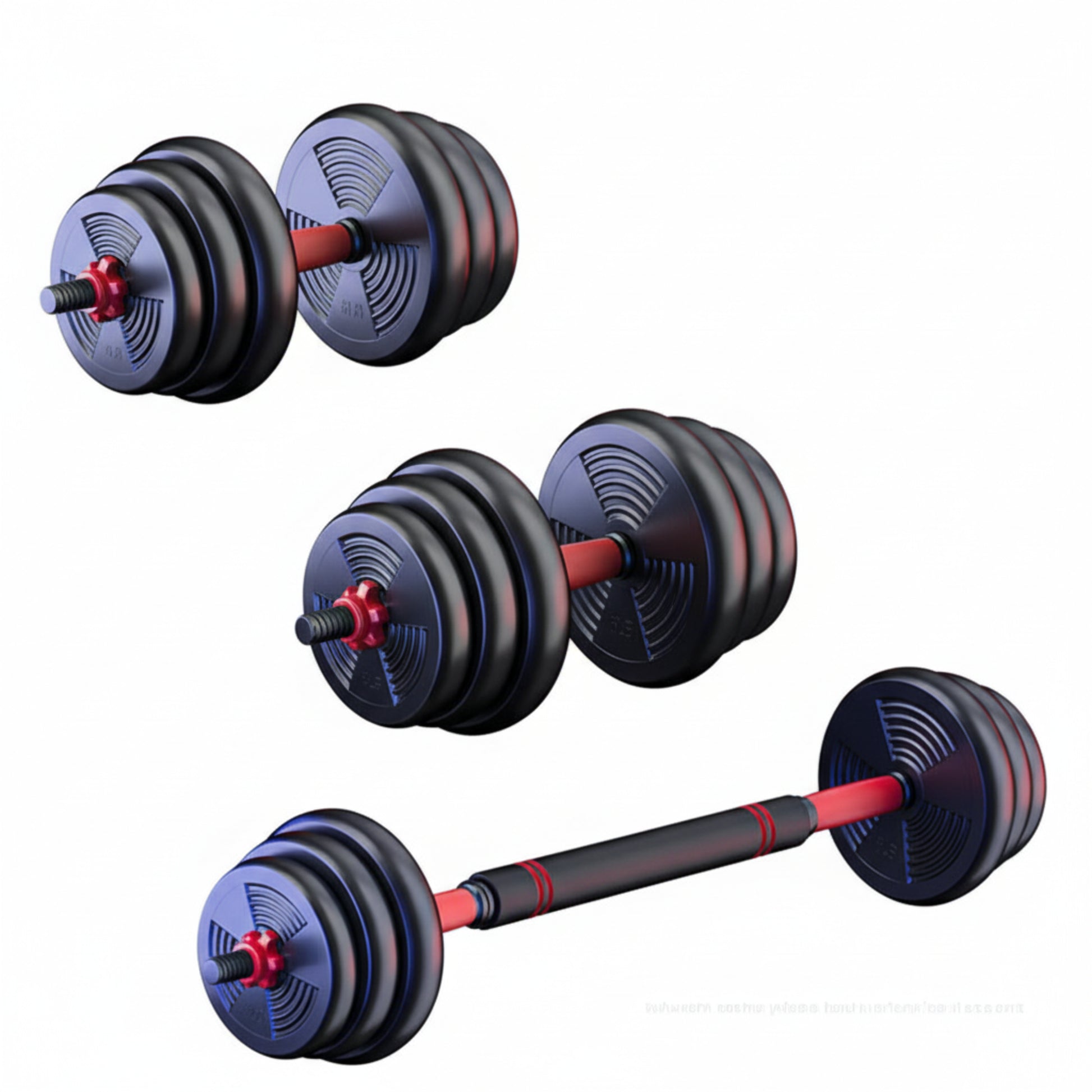 Ensemble haltères réglables 5-44lbs avec barre de musculation et poignée anti-dérapante