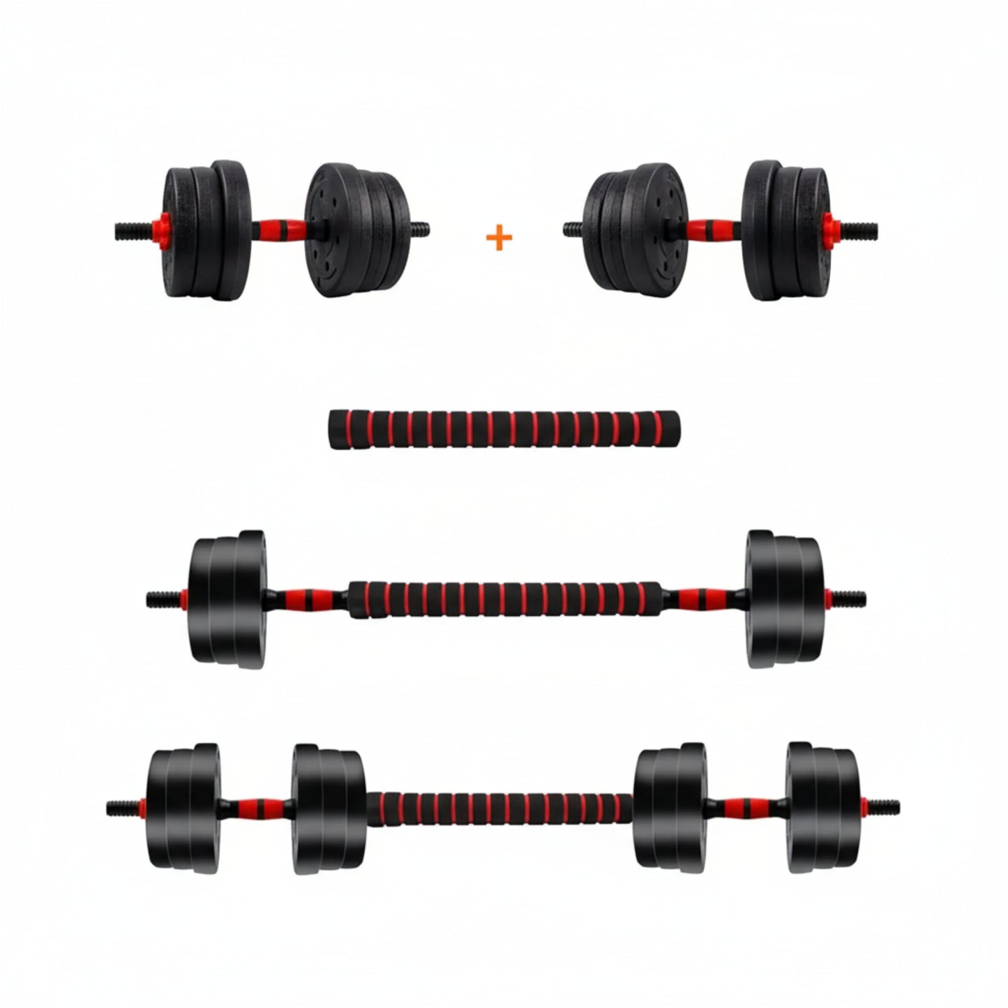 Détail de la poignée anti-dérapante des haltères réglables VivaSport