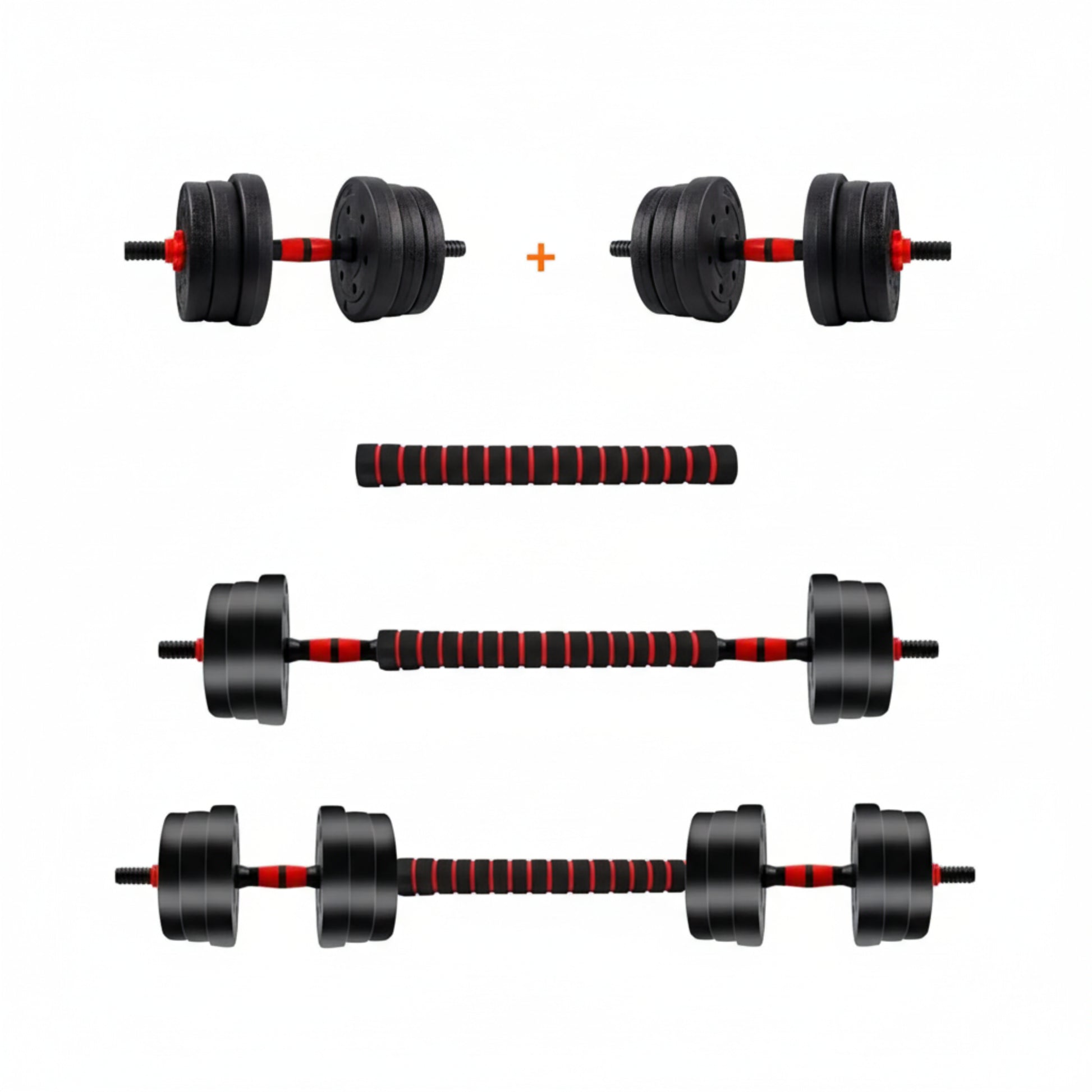 Détail de la poignée anti-dérapante des haltères réglables VivaSport