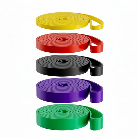 Kit de 5 bandes de résistance élastiques VivaSport pour musculation et tractions
