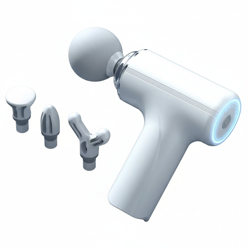 Pistolet de massage électrique HOMEFISH avec 4 têtes interchangeables