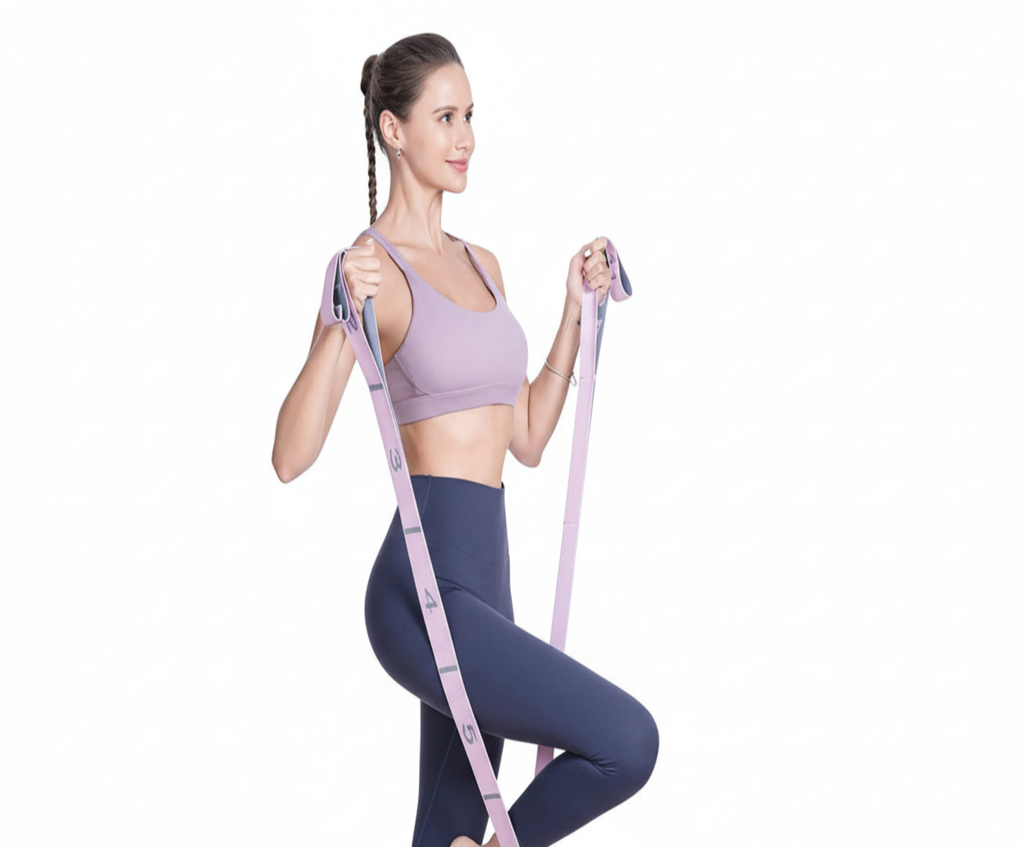 Sangle de yoga élastique avec boucles multiples pour étirements - VivaSport