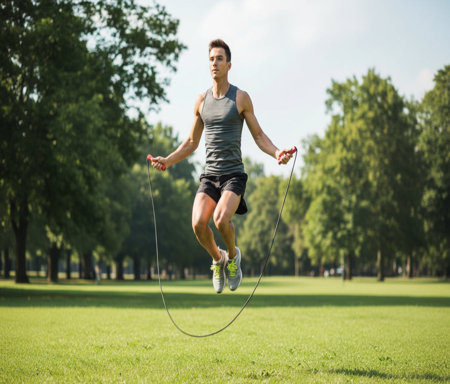 Speed rope fitness 2.8m avec poignées ergonomiques antidérapantes