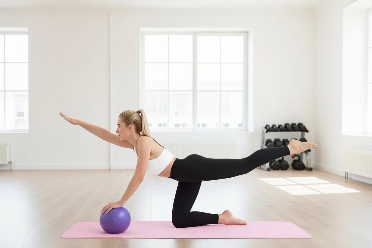 Mini ballon fitness pour tonification cuisses et fessiers