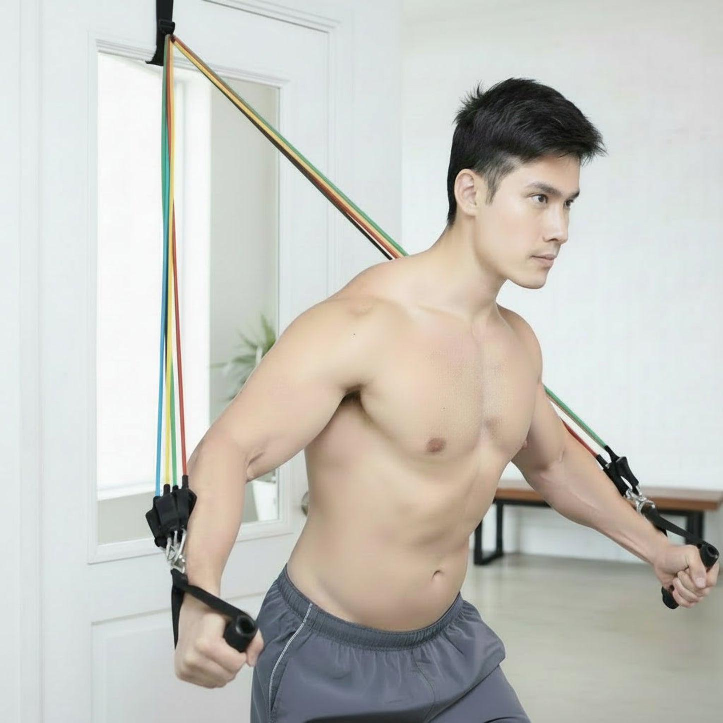 Ancrage de porte robuste compatible avec toutes bandes de résistance
