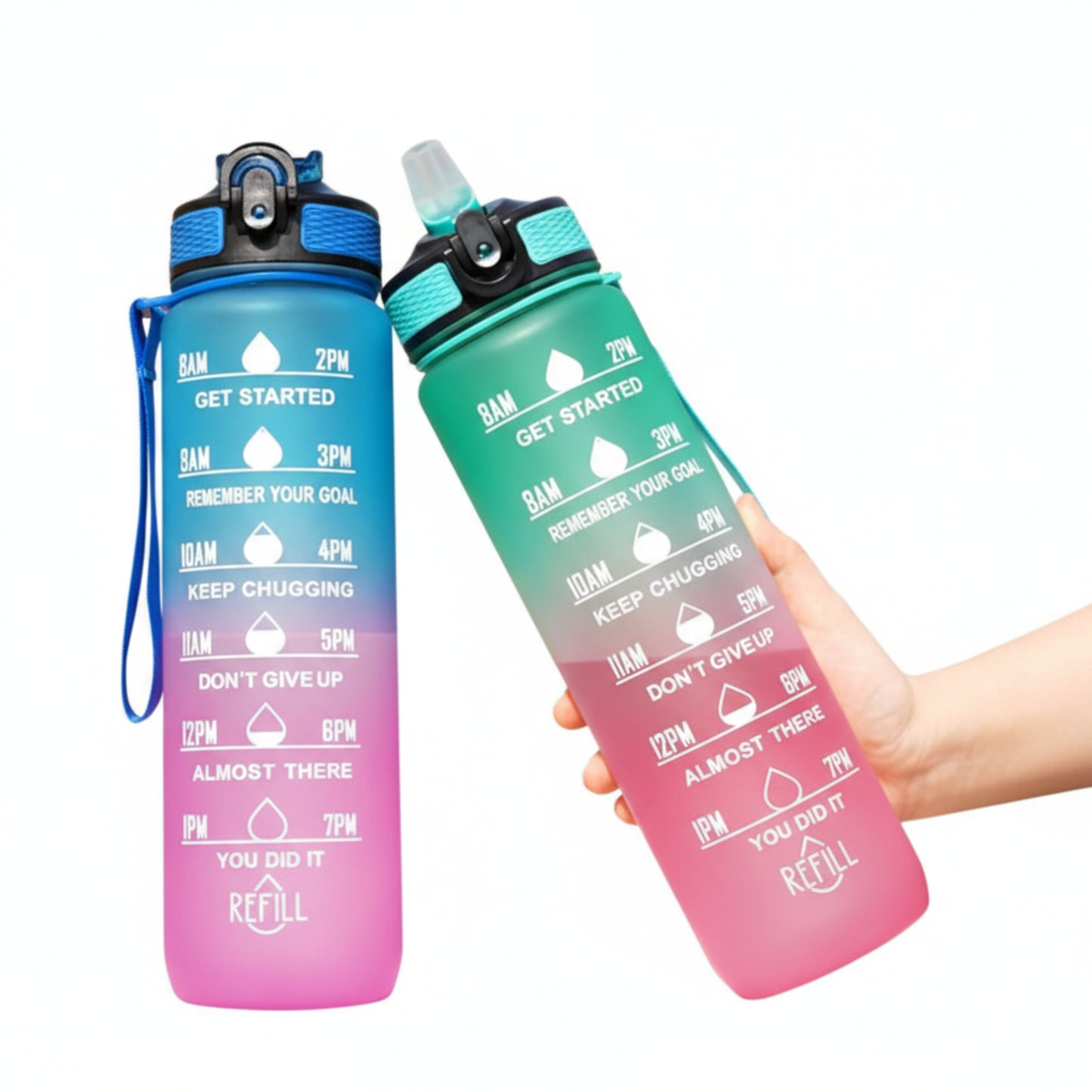 Détail paille intégrée avec ouverture facile un bouton