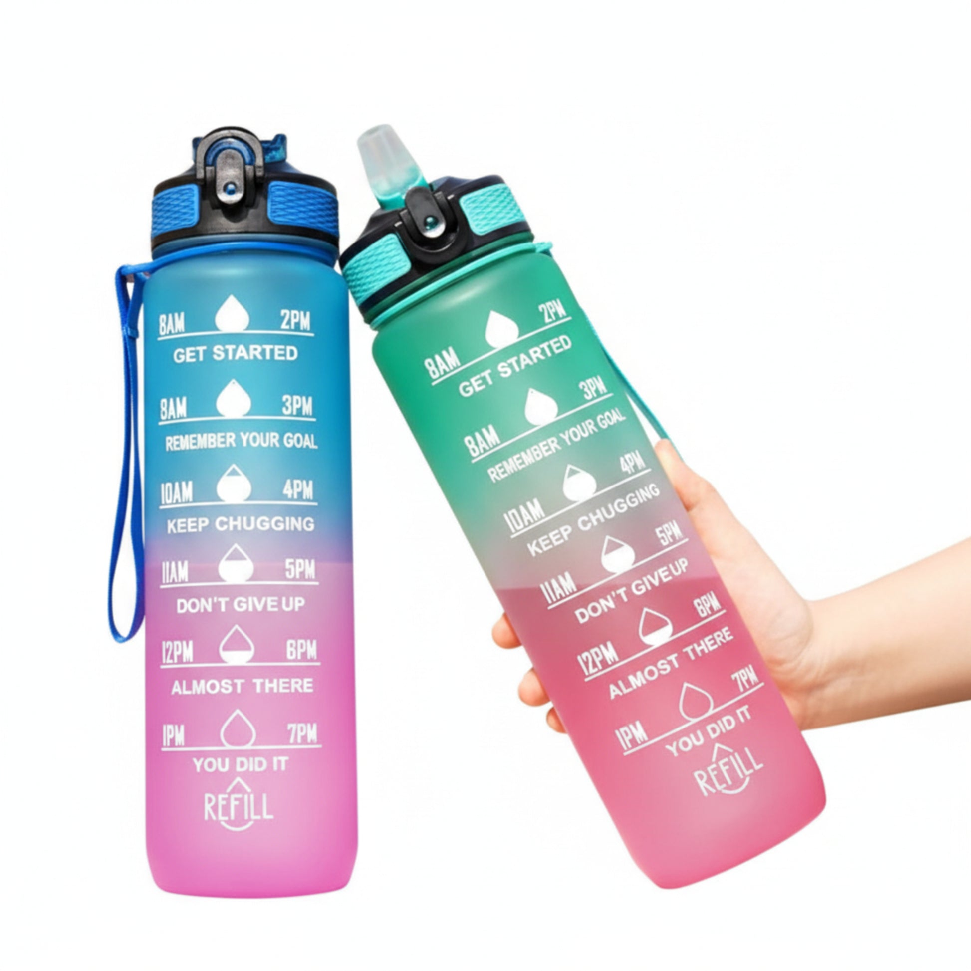 Détail paille intégrée avec ouverture facile un bouton