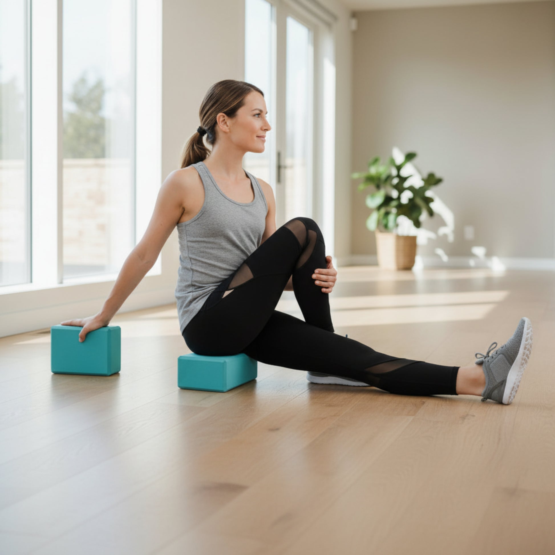 Bloc yoga portable antidérapant pour postures et étirements